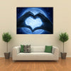 Love and moon multi panel canvas wall art