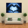 Love and moon multi panel canvas wall art