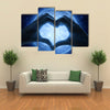 Love and moon multi panel canvas wall art