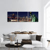 Brooklyn Bridge , Statue of Liberty at Night, New York City panoramic canvas wall art