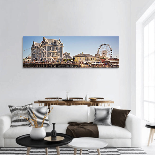 Cape Town Waterfront,  shopping malls and restaurants panoramic canvas wall art