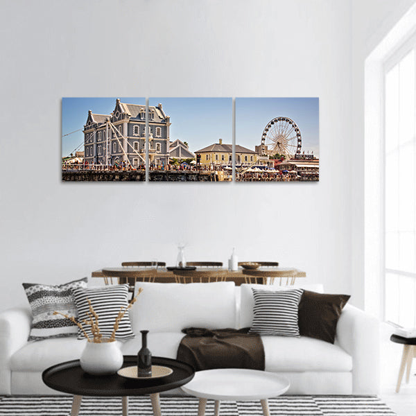 Cape Town Waterfront,  shopping malls and restaurants panoramic canvas wall art