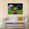 An illustration of realistic American football helmets Multi panel canvas wall art