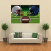 An illustration of realistic American football helmets Multi panel canvas wall art