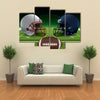 An illustration of realistic American football helmets Multi panel canvas wall art