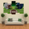 An illustration of realistic American football helmets Multi panel canvas wall art