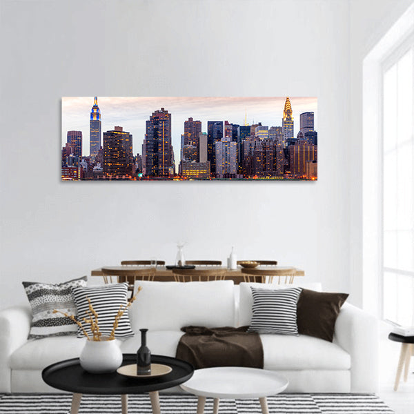 Midtown Manhattan skyline panoramic canvas wall art