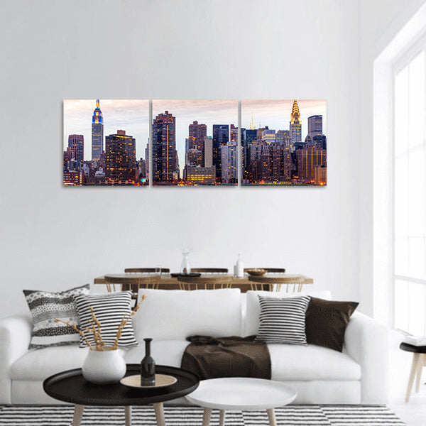 Midtown Manhattan skyline panoramic canvas wall art