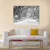 NYC during a snow storm, early in the morning. Multi panel canvas wall art