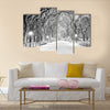 NYC during a snow storm, early in the morning. Multi panel canvas wall art