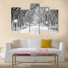 NYC during a snow storm, early in the morning. Multi panel canvas wall art