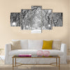 NYC during a snow storm, early in the morning. Multi panel canvas wall art