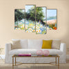 Oil painting landscape - meadow of daisies, nature Multi Panel Canvas Wall Art