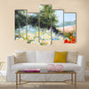 Oil painting landscape - meadow of daisies, nature Multi Panel Canvas Wall Art