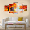 Oil painting landscape - colorful autumn forest Multi Panel Canvas Wall Art