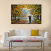 oil painting on canvas - couple in the forest, outdoors Multi Panel Canvas Wall Art