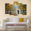 oil painting on canvas - couple in the forest, outdoors Multi Panel Canvas Wall Art