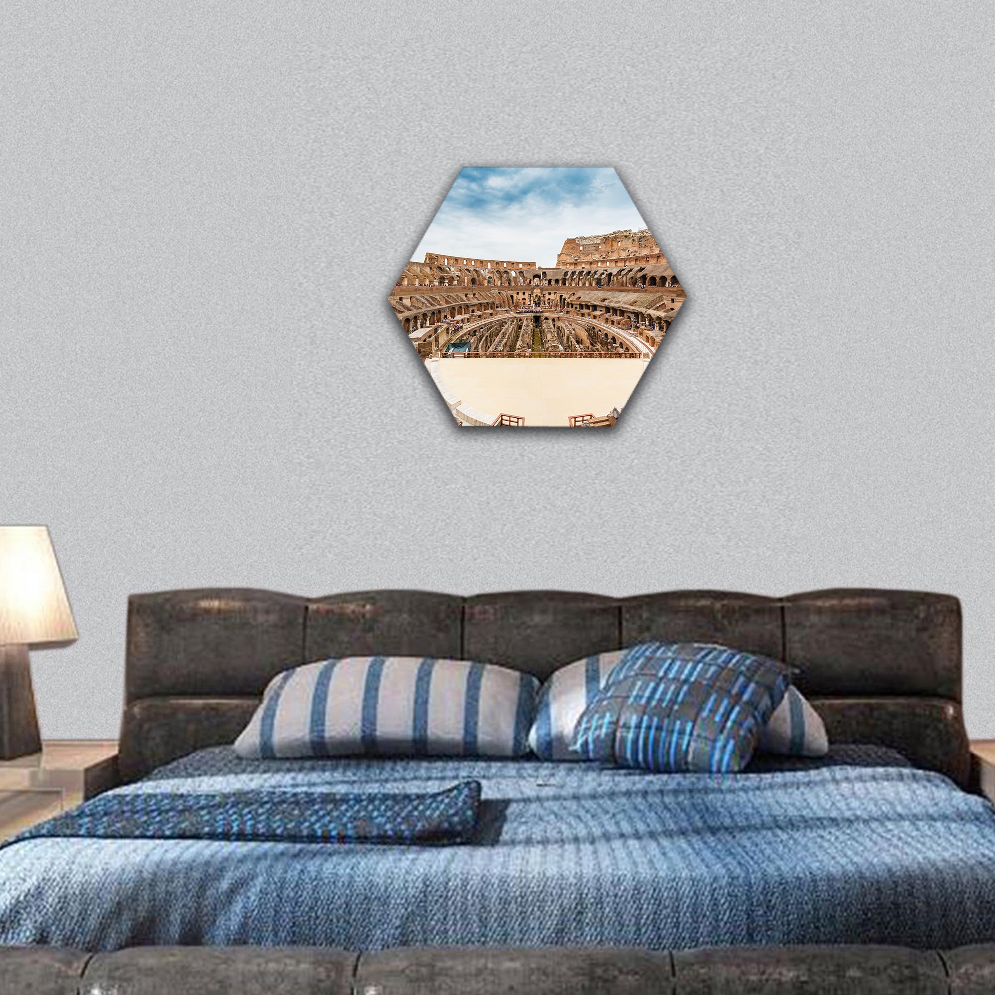 Colosseum in Rome, Italy hexagonal canvas wall art