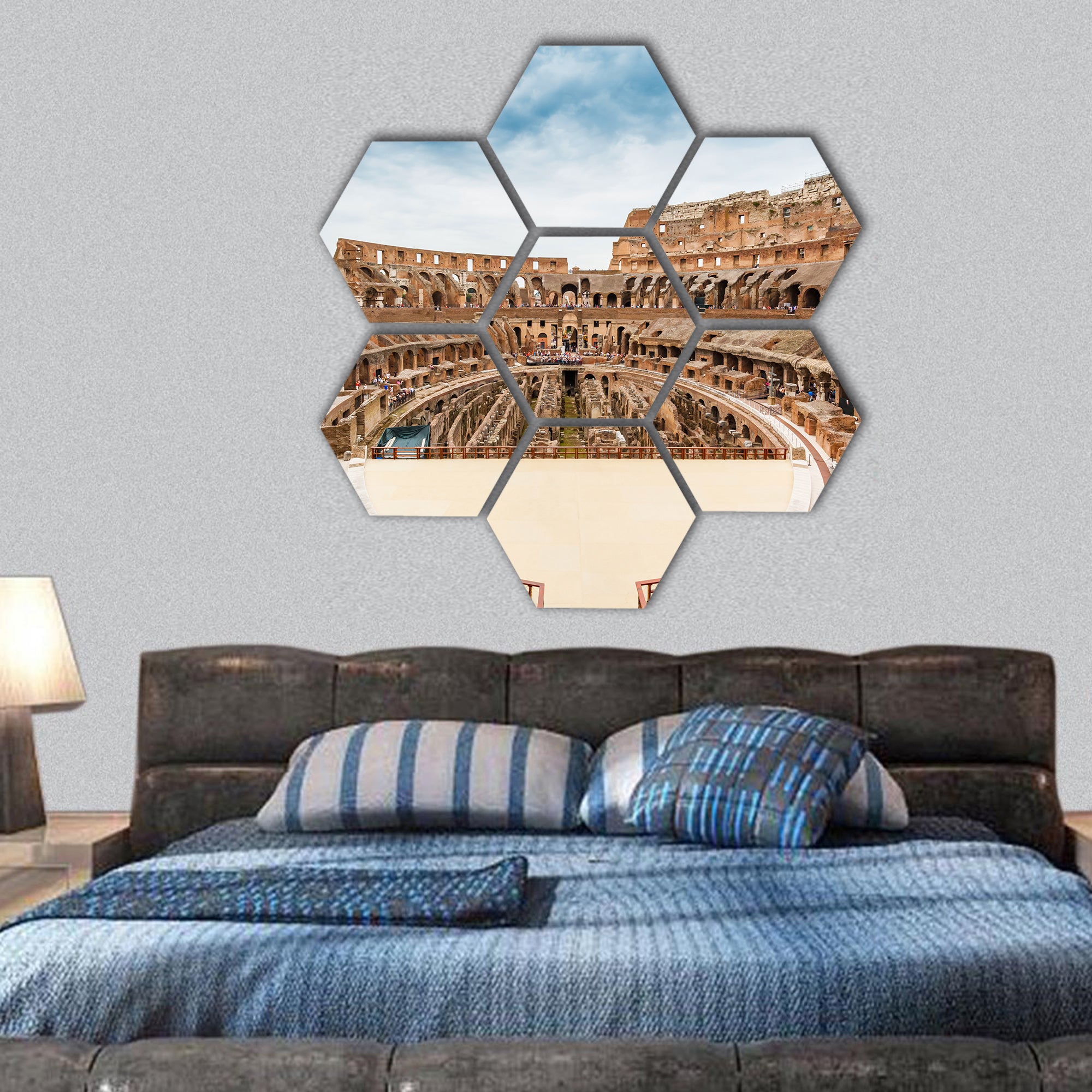 Colosseum in Rome, Italy hexagonal canvas wall art