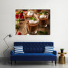 Homemade Dark Chocolate Mousse with Whipped Cream Multi panel canvas wall art