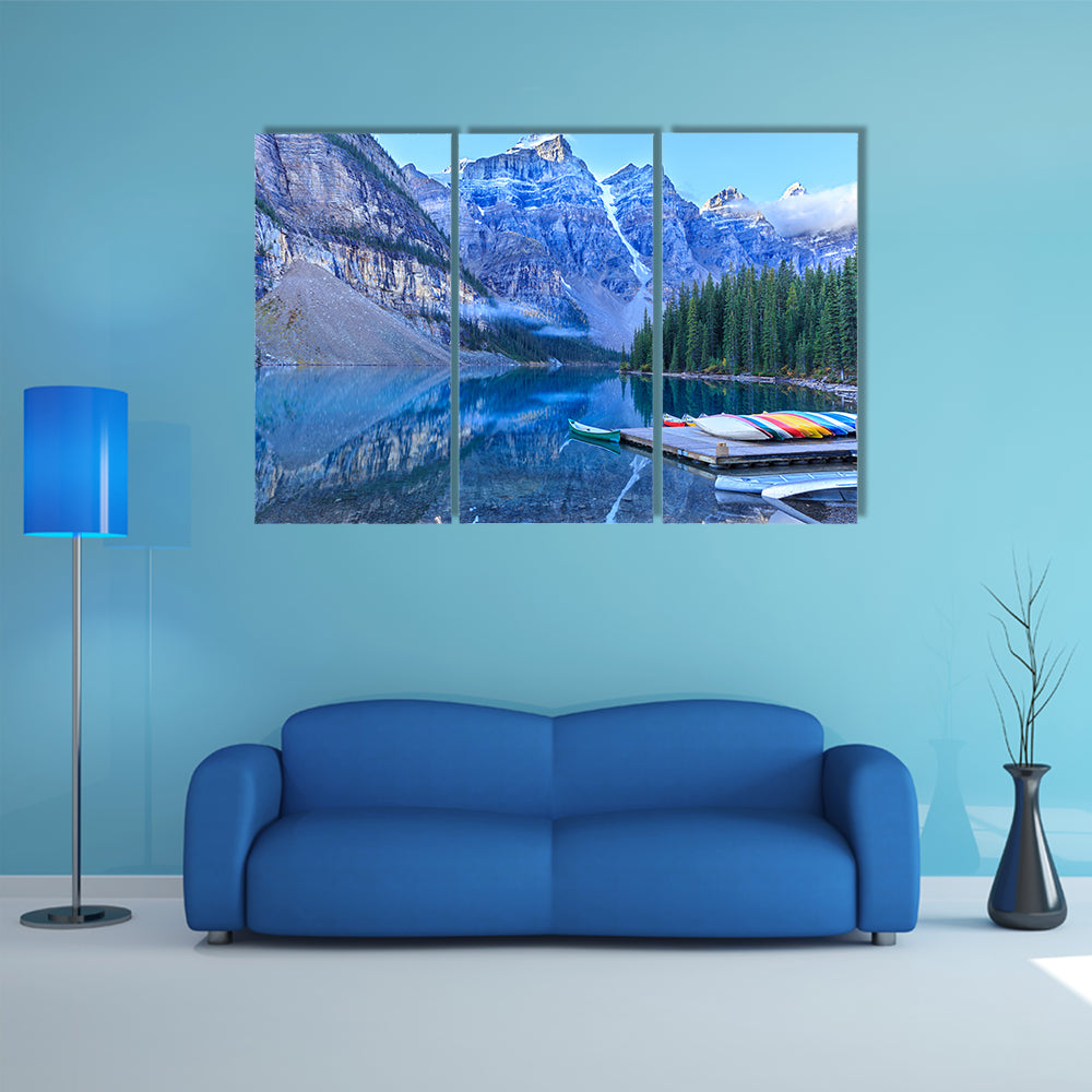 Moraine Lake in Banff National Park, Alberta, Canada multi panel canvas wall art