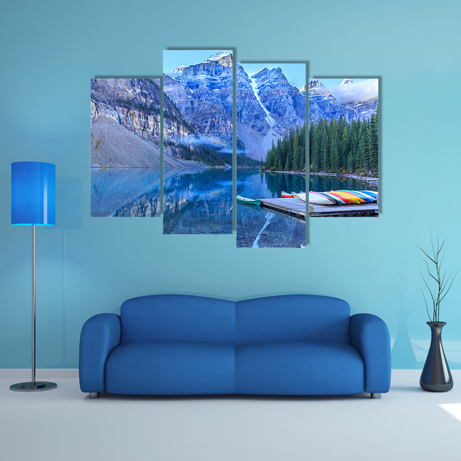 Moraine Lake in Banff National Park, Alberta, Canada multi panel canvas wall art