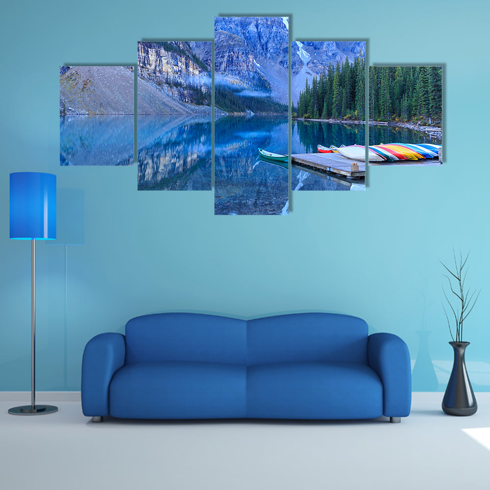 Moraine Lake in Banff National Park, Alberta, Canada multi panel canvas wall art