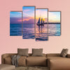 Sunset at Key West with sailing boat and bright sky multi panel canvas wall art