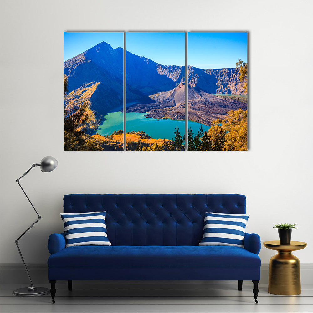 Panorama view of Mountain Rinjani at Lombok island of Indonesia Multi panel canvas wall art