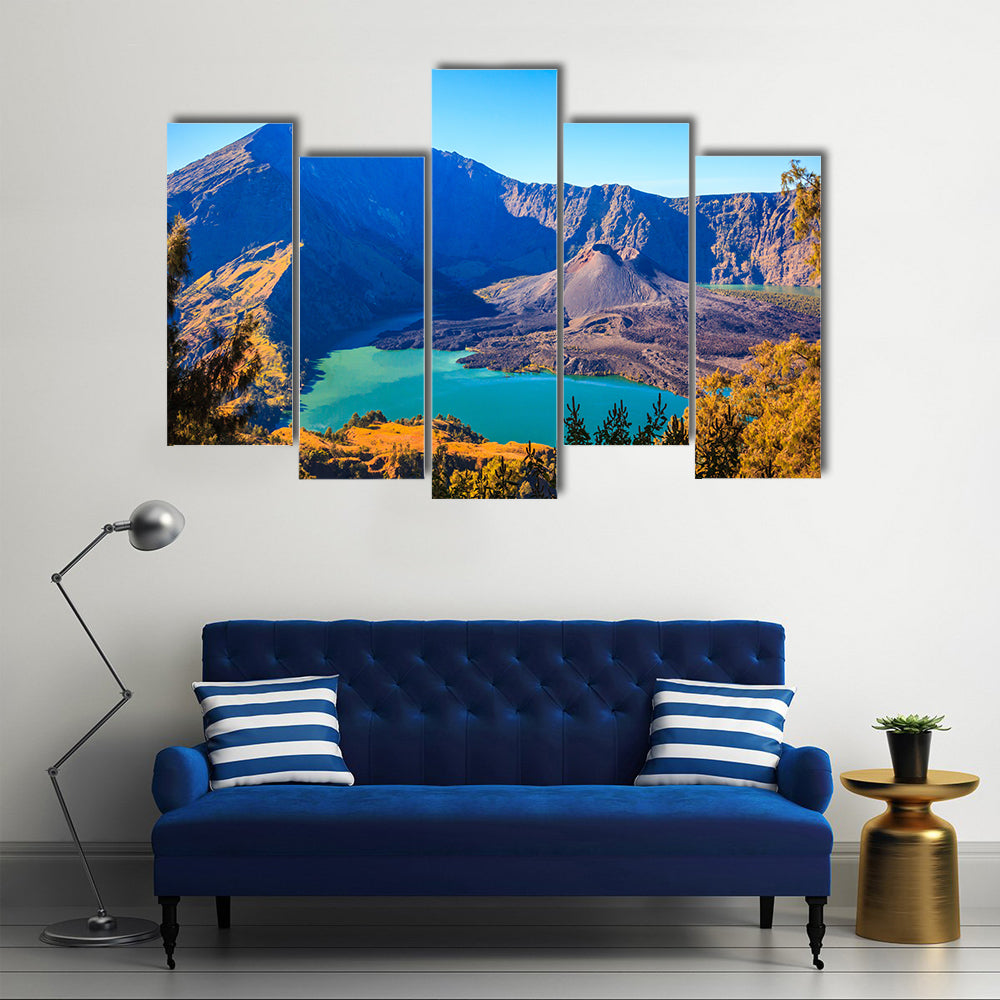 Panorama view of Mountain Rinjani at Lombok island of Indonesia Multi panel canvas wall art