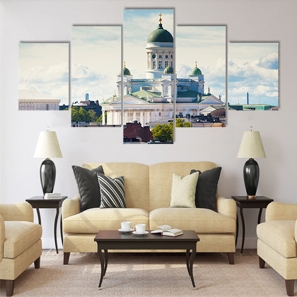 Cathedral of Saint Nicholas in Helsinki, Finland Multi panel canvas wall art