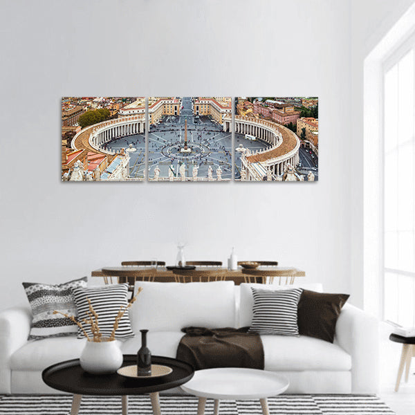 St. Peter Square and Rome ,Dome of St. Peter Basilica, Vatican panoramic canvas wall art