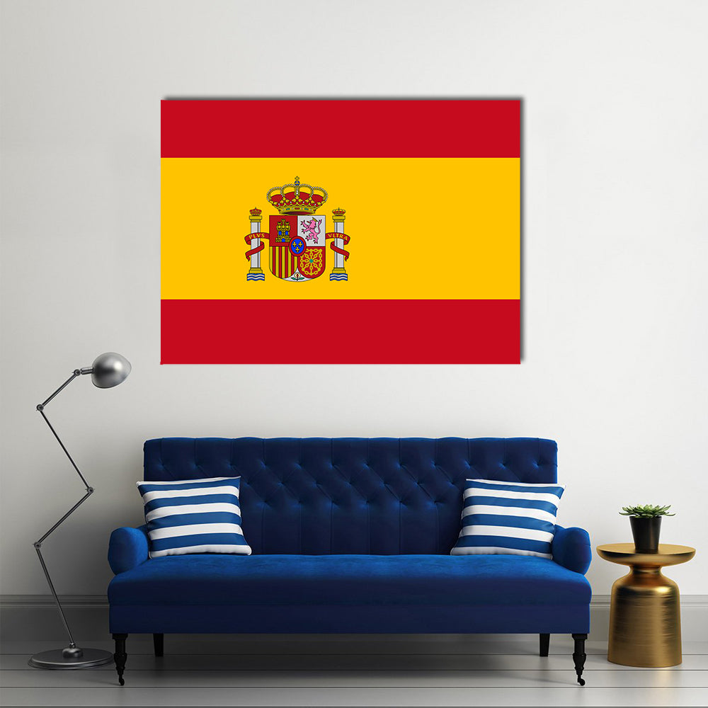 Clean flag of Spain, Europe, vector illustration Multi panel canvas wall art