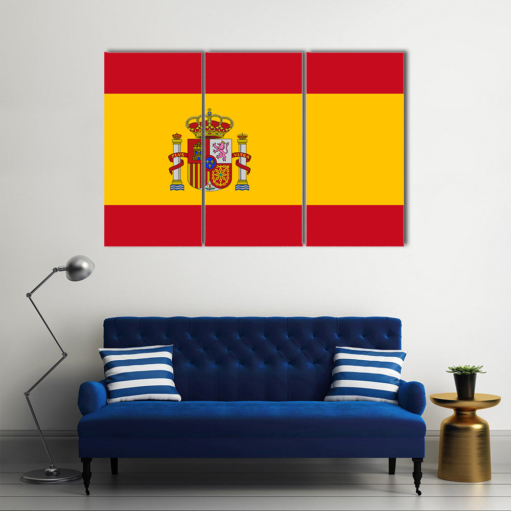Clean flag of Spain, Europe, vector illustration Multi panel canvas wall art