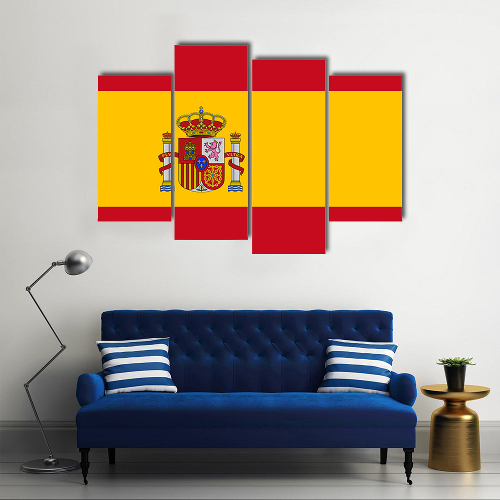 Clean flag of Spain, Europe, vector illustration Multi panel canvas wall art