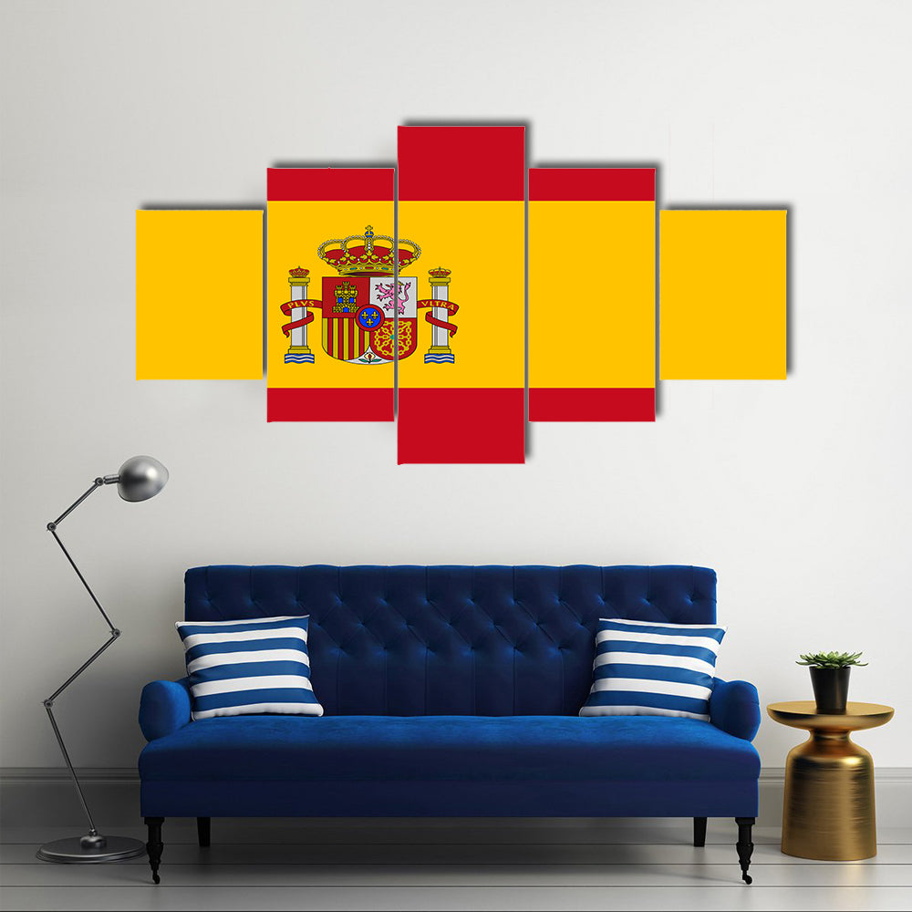 Clean flag of Spain, Europe, vector illustration Multi panel canvas wall art