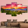 Colorful sunset at Snake River Overlook in Grand Teton wall art