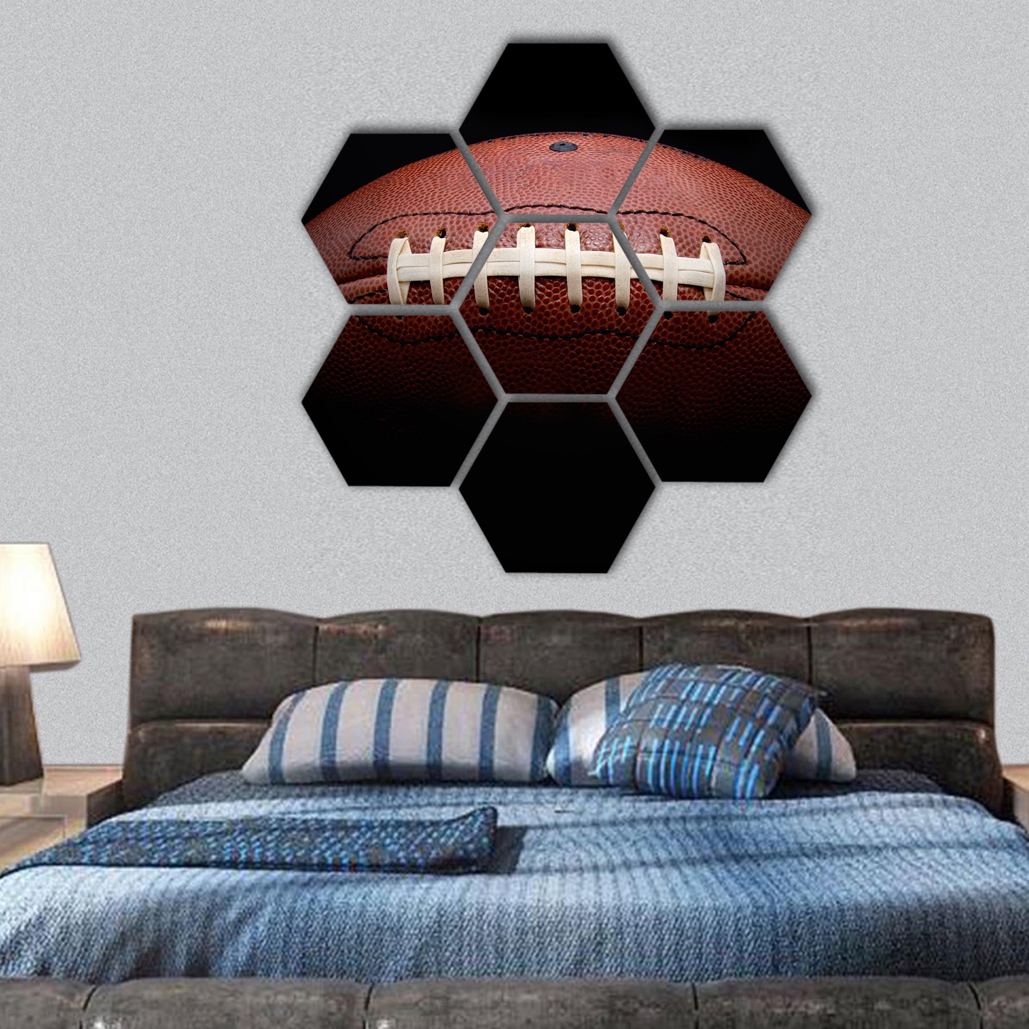 Beautiful football hexagonal canvas wall art