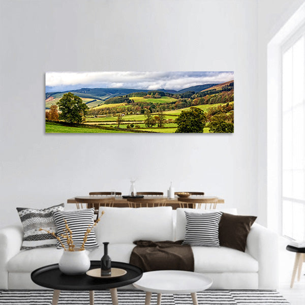 Moorfoot Hills and Rolling Pasture panoramic canvas wall art