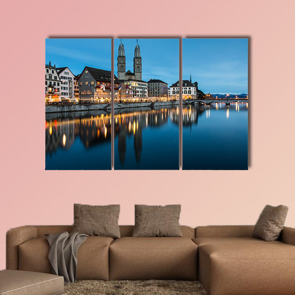 Zurich cityscape multi panel canvas wall art