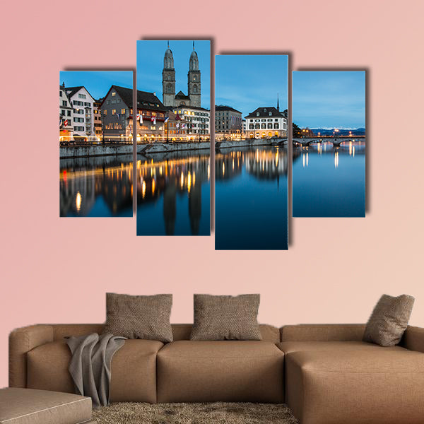Zurich cityscape multi panel canvas wall art