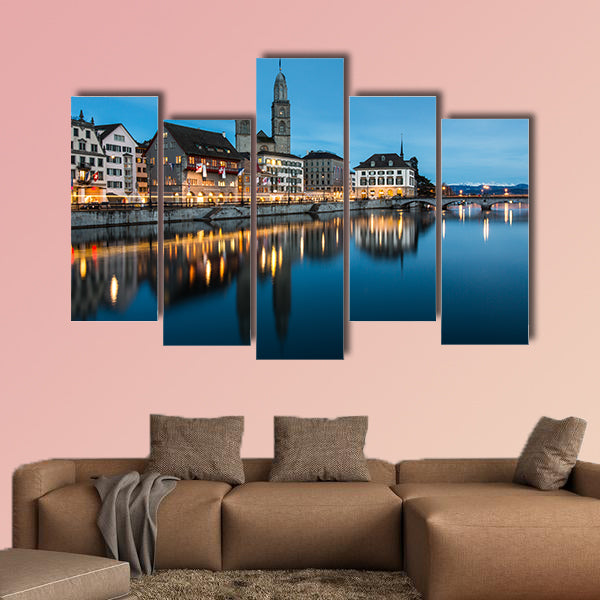Zurich cityscape multi panel canvas wall art