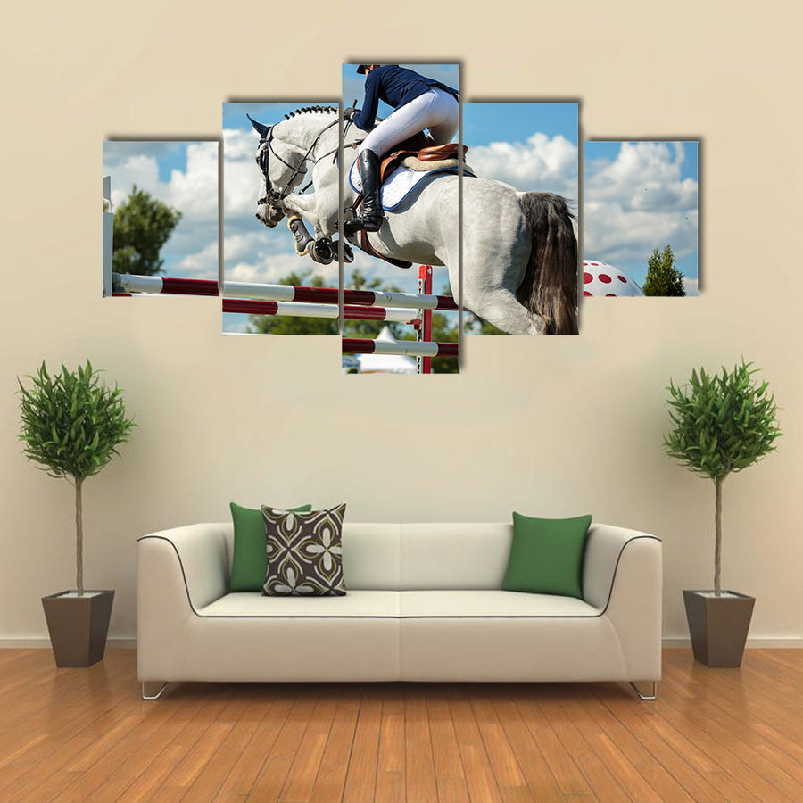 Horse view, Equestrian Sports multi panel canvas wall art