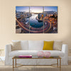 Aerial View on Saint Julien and Spinola Bay at Dawn Malta, Multi Panel Canvas Wall Art