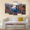 Aerial View on Saint Julien and Spinola Bay at Dawn Malta, Multi Panel Canvas Wall Art