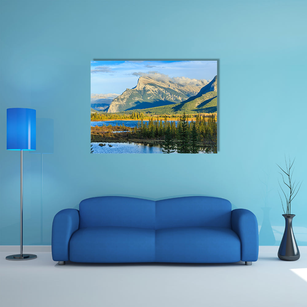 Vermillion Lake and Mount Rundle multi panel canvas wall art