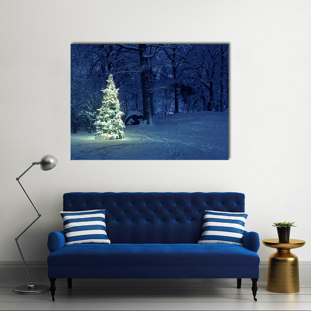 The Snow Has Covered Everything, Including The Christmas Tree, Multi Panel Canvas Wall Art