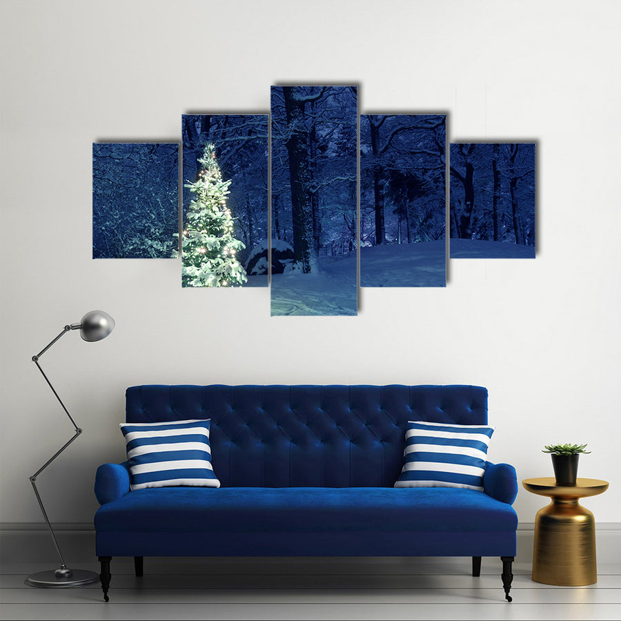 The Snow Has Covered Everything, Including The Christmas Tree, Multi Panel Canvas Wall Art