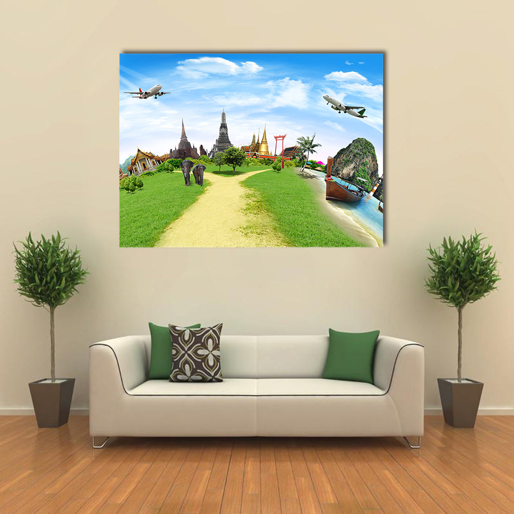 Travel concept, Thailand Multi panel canvas wall art