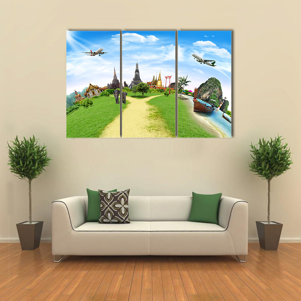 Travel concept, Thailand Multi panel canvas wall art